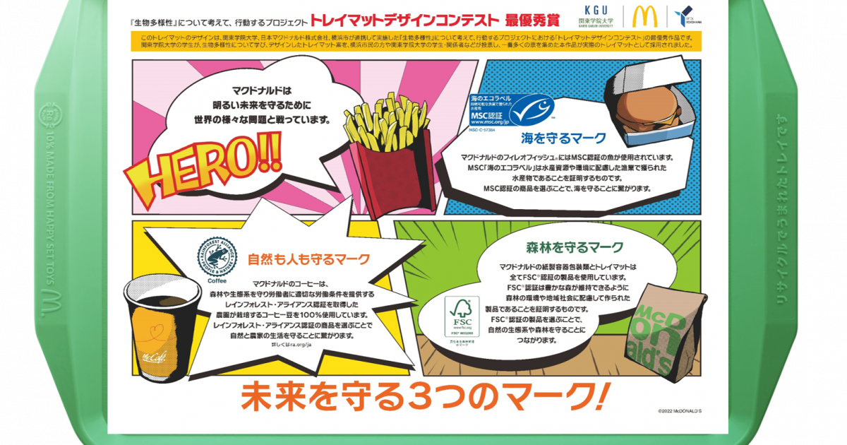 マクドナルド　海外　マウスマッド　マット　マクドナルドギャング トレイマット デザイン コンテスト』結果発表｜関東学院大学